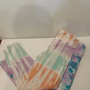 2 pairs of cotton leggings girls 7 tie dye